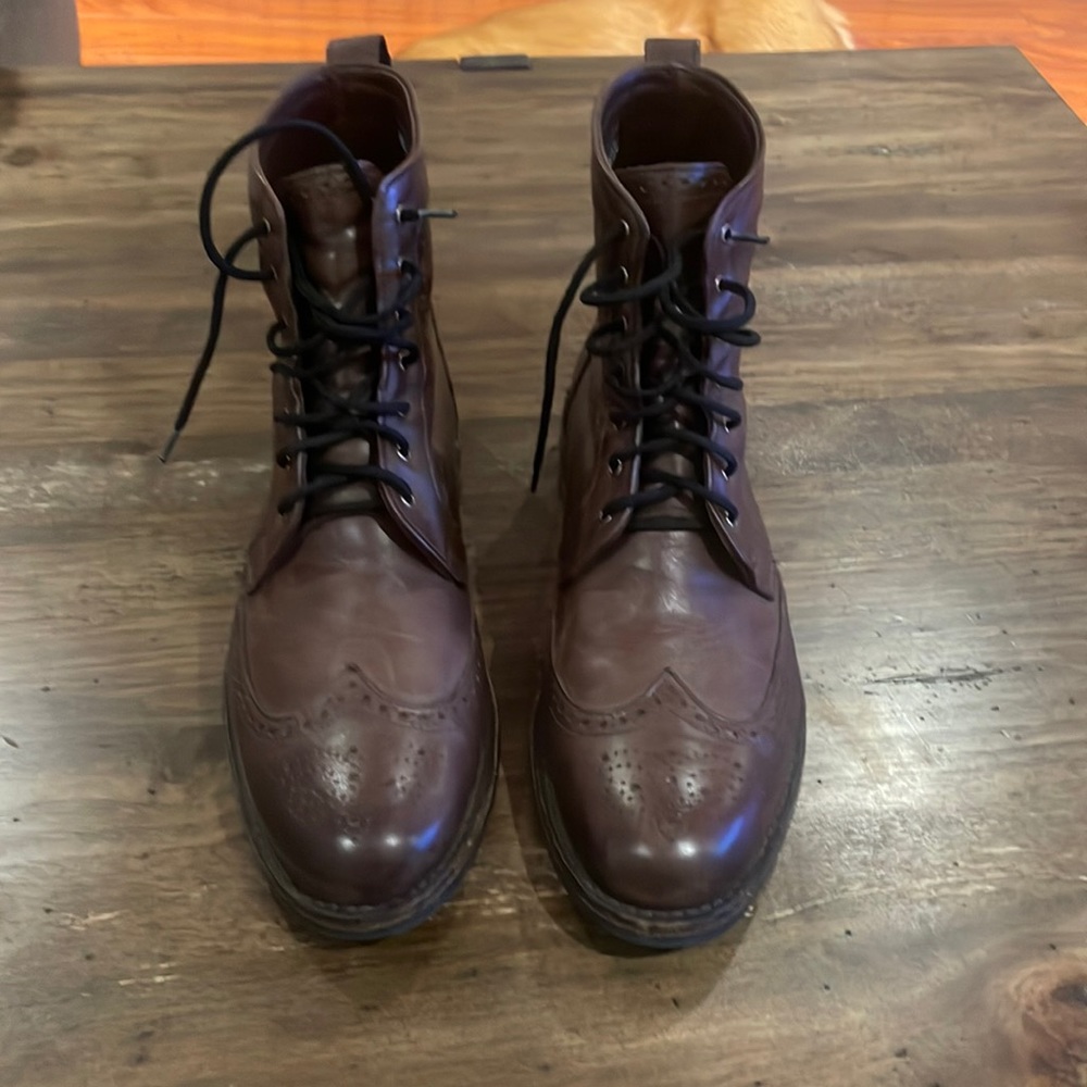 Allen Edmonds brogue boots size 12D men’s in chocolate brown.